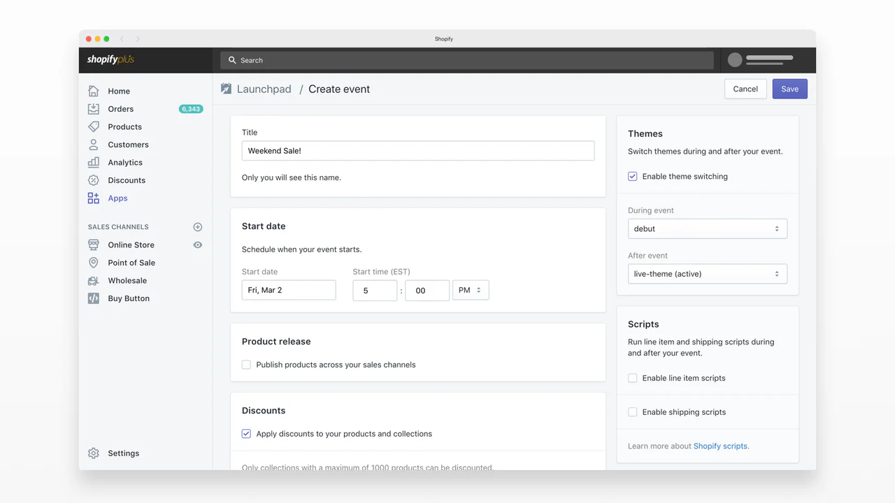 Shopify Plus Launch Pad Screenshot