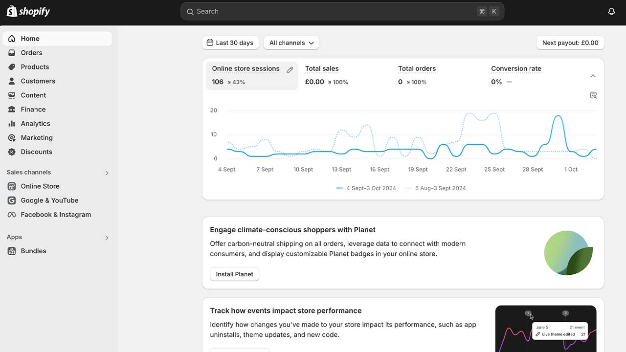 Shopify Dashboard Features